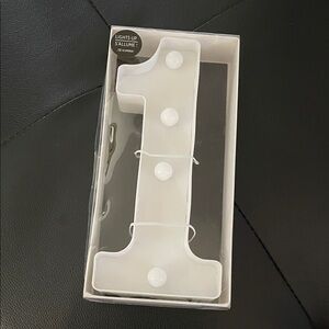 White Light-Up Number 1 Decor